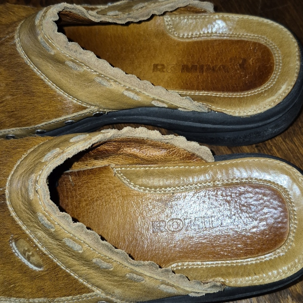 Romika Brown Moccasins Leather Slip-On Comfort (#1687) Vintage Calfhide Sz.7 - Picture 15 of 16